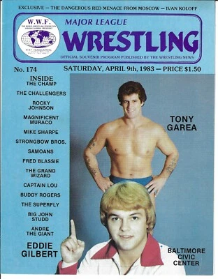 Programa de lucha libre de las Grandes Ligas de la WWF #174 9 de abril de 1983 Andre The Giant Foto 1 de 2