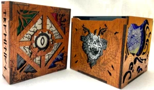 MTG Commander Deck Box 5 COLORI FLAT TOP legno acrilico magneti Magic the Gathering - Foto 1 di 6