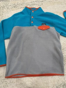 Free Nature NYC Sz L Mens Fleece Quarter 1/4 Snap Pullover Color Block Retro - Picture 1 of 9