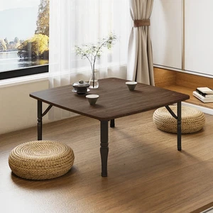 Folding Coffee Table Square MDF Black/Brown Compact Modern Living Room Table - Picture 1 of 15