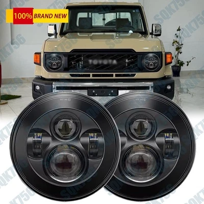 Faros LED redondos cromados de 7 pulgadas anillo halo DRL más nuevos para camioneta Toyota Corolla Foto 1 de 4