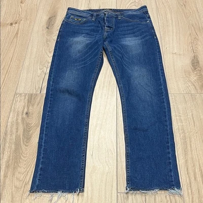 Pantalones de mezclilla rectos Fendi azul oscuro Foto 1 de 4