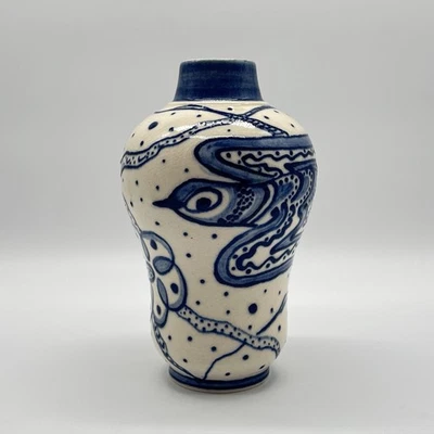 Asiatika • Signierte Keramik Vase • Drache I Phoenix • Handbemalt • Vintage - Bild 1 von 4