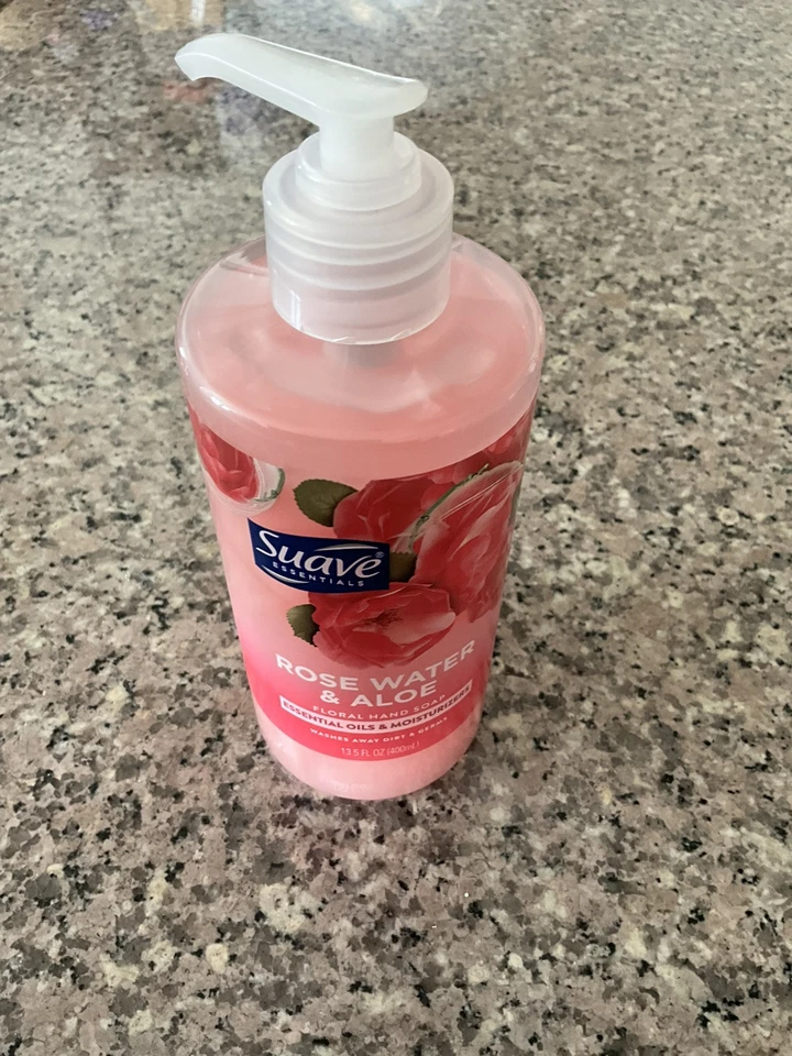 2 Bottles Suave Essentials Rose Water & Aloe Soothing Hand Soap 13.5 Oz Each