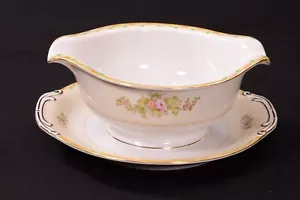 JYOTO China Occupied Japan Gravy Sauce Boat W/ Attached Base Plate - Picture 1 of 11
