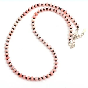 Opal And Spinal Beaded Necklace 16 Inches Length With 925 Silver Lock 5MM & 2MM - Picture 1 of 3