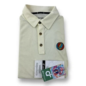 686 Everywhere Grateful Dead Tech Polo Shirt Vintage White Men's Size XS - Picture 1 of 7