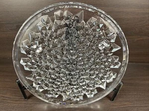 Gorgeous Lead Crystal Katarina Witt 13” Serving Platter Rock Cut Ice Texture - Picture 1 of 13