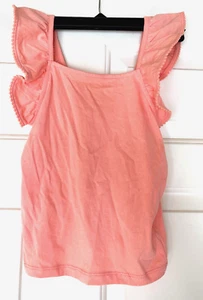 Janie and Jack Shirt Ruffle Sleeve Shirt Peach Size Girls 5 NEW - Picture 1 of 2