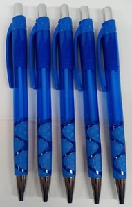 Lote de 50 bolígrafos elípticos translúcidos agarre de goma azul..........P03 - Imagen 1 de 2