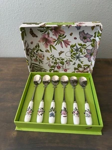 NIB Portmeirion Botanic Garden Tea Spoons Set of 6 - Picture 1 of 4