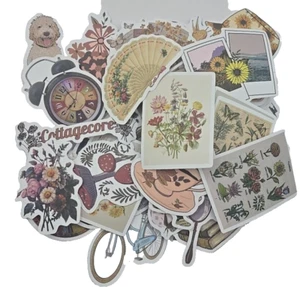 Cottagecore Stickers Lot of 49 Pieces Matte Finish Flowers Botanicals Animals - Picture 1 of 7