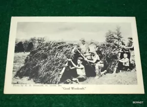 VINTAGE BOY SCOUT - EARLY OFFICIAL BOY SCOUT POSTCARD - GOOD WOODCRAFT - Picture 1 of 4