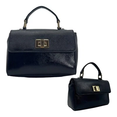 Mini bolso clásico con asa superior de cuero pequeño Calvin Klein nuevo con etiquetas negro Foto 1 de 4