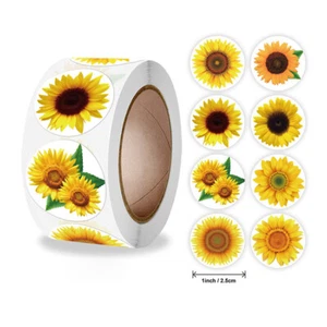 50/100Pcs Very Cute Scrapbook Stickers Sunflower 2.5cm - Picture 1 of 1