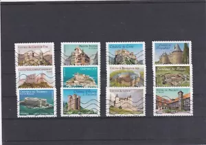 FRANCE 2012 CHATEAUX ET DEMEURES I SERIE COMPLETE DE 12 TIMBRES OBLITERE - Foto 1 di 1