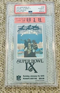 FRAN TARKENTON VIKINGS SIGNED AUTO SUPER BOWL IX TICKET STUB PSA/DNA 10 POP 6 - Picture 1 of 3