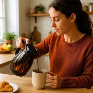 Caraffa caffè termica vintage finta guscio tartaruga brocca bevande - Foto 1 di 12