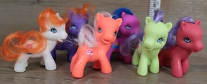 Vintage 2.75" Gi-Go Wonder Pony Lot Of 6 Brushable Hair Neon Colors - Picture 1 of 9