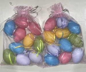Plastic Colorful Hanging Easter Eggs Pastel Includes 21 Decoration Holiday New - Picture 1 of 4