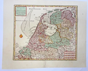 NIEDERLANDE 1760 ISAAK TIRION GROSSE ANTIKE GRAVIERTE KARTE 18. JAHRHUNDERT - Bild 1 von 9