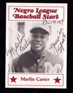 1986 Marlin Carter FIRMATO Negro League Baseball Stars #50 AUTOGRAFO Fritsch DATA - Foto 1 di 2