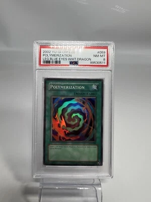 Yugioh PSA 8 2002 Polymerization LOB-059 Super Rare Unlimited OG Medium Faded - Image 1 of 4