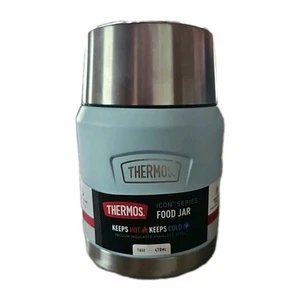 Thermos Icon Stainless Steel Food Storage Jar with Spoon - Glacier - Size: 16 oz - Picture 1 of 8