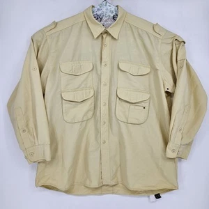 Vintage Orvis Shirt Mens XL Heavyweight Yellow Thick Button Down Safari Fishing - Picture 1 of 14