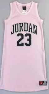 Youth Girls Nike Air Jordan Jersey LG Pink Tank Dress MJ Y2K Jumpman Sporty - Picture 1 of 6