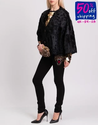 RRP€1080 GUCCI Skinny Jeans W25 Embroidered Feline Head Patch Stretch Black  - Image 1 of 4