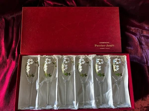 Juego de 6 flautas copas de champán florales pintadas a mano Perrier Jouet - Imagen 1 de 16