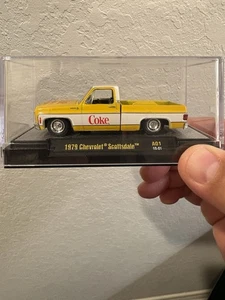 M2 Coca Cola A01 1979 Chevrolet Scottsdale Yellow/White - Square Body Truck - Picture 1 of 6