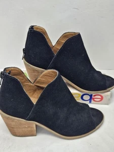 Suzina Women's Shoes Black Zip Up Block Heel Career Ankle Boots Booties SZ 5 M - Picture 1 of 8