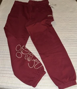 NWT Disneyland Resort Size M Adult Burgundy, Sweatpants Embroidered - Picture 1 of 18