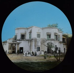 EARLY Magic Lantern Slide MISSION HOUSE DUM DUM C1889 PHOTO INDIA BENGAL - Picture 1 of 2