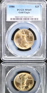 1986 $25 American Gold Eagle 1/2 oz ~ PCGS MS 69 ~ Better Date / Business Strike - Picture 1 of 4