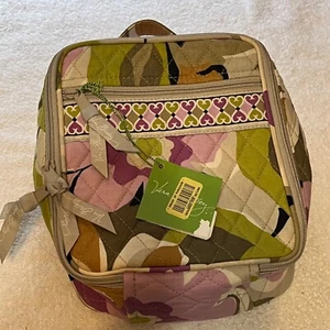 Nueva lonchera vera bradley púrpura gris acolchada floral - Imagen 1 de 2