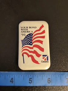 Cessna Your Bond With America 1991 Vintage Aviation Advertisement Button - Picture 1 of 2