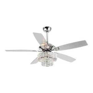 matrix decor 52 in. Indoor Chrome Crystal Chandelier Ceiling Fan with Light - Picture 1 of 6
