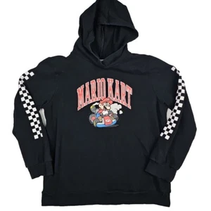 Mario Kart Hoodie Sweatshirt Pullover Boys Sz 18 Black Long Sleeve - Picture 1 of 16