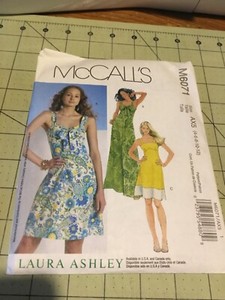 McCall’s M6071 Pattern Laura Ashley Misses Dresses SZ 4-6-8-10-12 Uncut