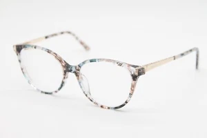 BEBE BB5215 400 BLUE FLORAL GOLD AUTHENTIC EYEGLASSES 52-16 - Picture 1 of 4