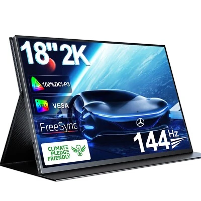 UPERFECT 18" 144Hz GamingMonitor Display HDMI USB C Portable Screen 2K 2560x1600 - Image 1 of 4
