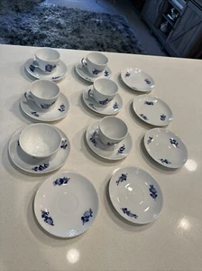 Vtg. Royal Copenhagen Denmark Blue Flowers Braided 2 5/8" Cup & Saucer 10/8261 - Picture 1 of 17