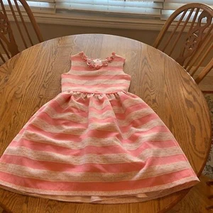 Belle Badgley Mischka Big Girls Lurex Striped Dress Size 16 - Picture 1 of 11