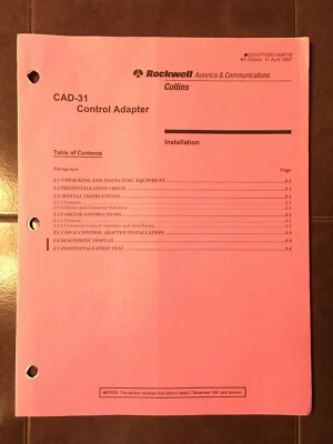 Adaptador de control Rockwell Collins CAD-31 manual de instalación Foto 1 de 4