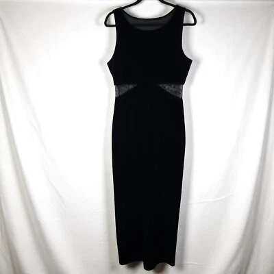 Vestido Bodycon vintage anos 90 All That Jazz malha recortada veludo preto feminino P-M? Elástico - Imagem 1 de 4