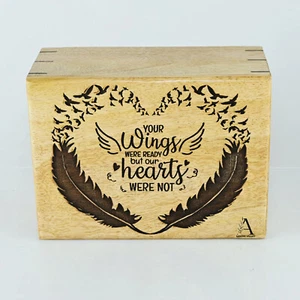 Urna de madera para cenizas humanas y mascotas | Caja de recuerdo de urna Forever In My Heart - Imagen 1 de 11