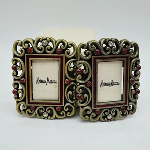 2 Jay Strongwater Mini Cornice Cristallo Oro Rosso Swarovski Clip On 2"x1,75" - Foto 1 di 7